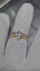 Bague de fiançailles en or jaune 14k 3.02ct oval vs diamant lab