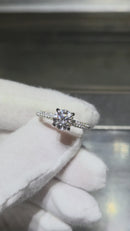 Beautiful round Shape 1.74CT VS Lab Diamond Engagement Rings in 14K