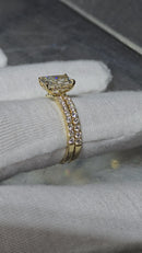 Beautiful Radiant Shape 2.18CT VS Lab Diamond Engagement Rings in 14K