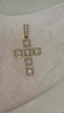 10k Cross 3.00ct of Diamonds Baguetties 10k Gold NEW