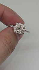 Edge of Elegance: 14K Gold Square Diamond Ring with 0.85ct Natural Diamonds