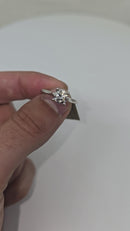 Beautiful Round shape 1.01CT Lab Diamond Engagement Rings in 14K White Gold