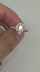 Bague de fiançailles Duo Radiant 4.04 CT Lab Diamond en or blanc 14K SR-