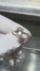 Bague de fiançailles en or jaune 14k 3.80ct oval  vs diamant lab