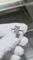 Bague de fiançailles en or jaune 14k 3.31ct Oval vs diamant lab
