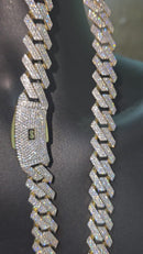 15mm 10k Monaco chain with Crystal Stones