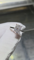 Bague de fiançailles en or jaune 14k 3.31ct Oval vs diamant lab