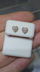 10k 0.15ct heart Diamond Stud Screw Back Earing
