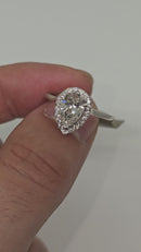 Beautiful Pear shape 1.29CT Lab Diamond Engagement Rings in 14K White Gold
