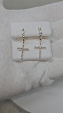 Boucles d'oreilles Croix 10k 0.40ct diamants VS