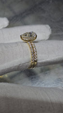 Bague de fiançailles en or blanc 14k 0.66ct radiant vs diamant lab