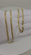 14k 4mm franco yellow gold solid/full