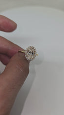 Elegant Oval  shape 2.35CT Lab Diamond Engagement Rings in 14K Yellow Gold