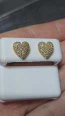10k 0.90ct heart Diamond Stud Screw Back Earing