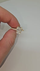 14K Gold Engagement Ring with 2.53ct Radiant-Cut VS Clarity EF Color  lab Diamonds