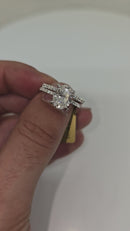 Beautiful Round shape 2.66CT Lab Diamond Engagement Rings in 14K White Gold