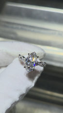 Bague de fiançailles en or blanc 14k 3.28ct Marquise  vs diamant lab style infinie