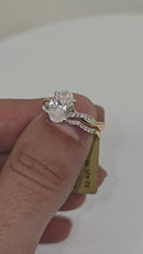 Stunning Oval  shape 1.78CT Lab Diamond Engagement Rings in 14K Yellow Gold