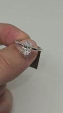 Beautiful Oval shape 1.11CT Lab Diamond Engagement Rings in 14K White Gold