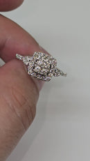 Brilliant 10K White Gold Diamond Ring with 0.70ct Natural Diamonds