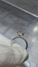 Beautiful Cushion Shape 2.45CT VS Lab Diamond Engagement Rings in 14K  white gold