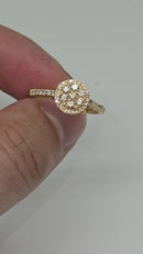 Éclat pur : Bague en or 14K avec diamant rond et 0,51ct de diamant naturel