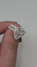 Stunning Pear shape 5.80CT Lab Diamond Engagement Rings in 14K White Gold