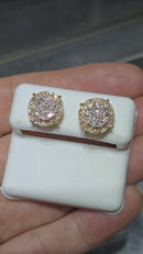 10k 0.94ct Round Diamond Stud Screw Back Earing