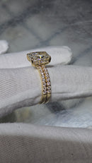 Bague de fiançailles en or blanc 14k 0.66ct radiant vs diamant lab
