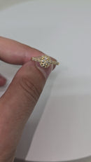 Jolie bague en or jaune 14 carats avec diamants naturels de 0,32 carats
