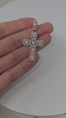 10k Cross 1.30ct of Diamonds Baguetties 10k Gold NEW
