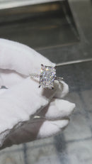 Bague de fiançailles en or jaune 14k 3.31ct Oval vs diamant lab