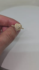 Golden Romance: 0.66ct Diamond Heart Ring in 14K Yellow Gold