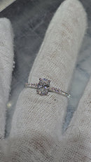 Bague de fiançailles en or jaune 14k 0.97ct oval vs diamant lab
