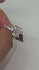 Elegant Radiant  shape 4.02CT Lab Diamond Engagement Rings in 14K White Gold