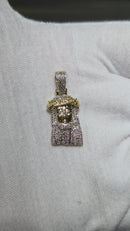 10k small Jesus piece 0.35ct diamonds