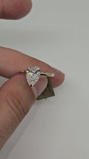 Beautiful Pear shape 2.13CT Lab Diamond Engagement Rings in 14K Yellow Gold