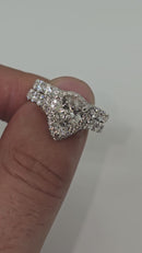 Stunning Pear shape 3.60CT Lab Diamond Engagement Rings in 14K White Gold