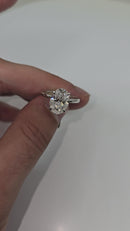 Beautiful Round shape 3.07CT Lab Diamond Engagement Rings in 14K White Gold
