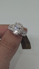 Stunning Oval  shape 4.89CT Lab Diamond Engagement Rings in 14K Yellow Gold