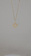 10k  0.20ct VS Diamond Clover Necklace