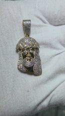10k Jesus white eyes 1.22ct Diamonds