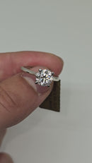 Beautiful Round shape 1.52CT Lab Diamond Engagement Rings in 14K White Gold
