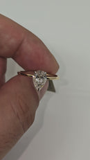 Beautiful Pear shape 1.21CT Lab Diamond Engagement Rings in 14K Yellow Gold