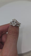 Bague de fiançailles exquise en or blanc 14 carats duo - 4,04 ct total de diamants VS cultivés en laboratoire