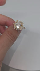 14k 2.50 ct Cushion Cut Elena Ring