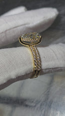 Bague de fiançailles en or blanc 14k 0.66ct radiant vs diamant lab