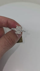 Beautiful Radiant shape 4.02CT Lab Diamond Engagement Rings in 14K White Gold