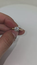 Beautiful Round shape 1.15 CT Lab Diamond Engagement Rings in 14K Yellow Gold