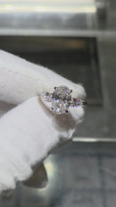 Bague de fiançailles solitaire en or blanc 14k 2.42ct oval  vs diamant lab